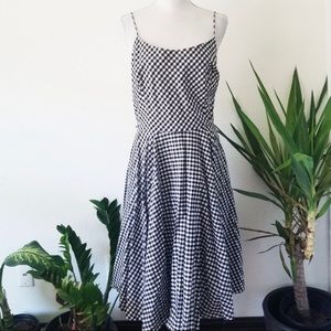 Vintage Style Gingham Swing Dress